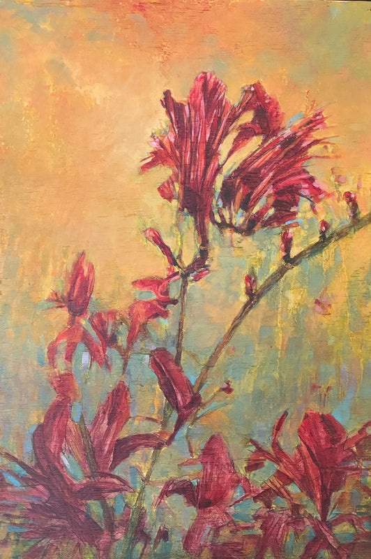 The passionate flaming flowers, each petal blood red dancing in the breeze