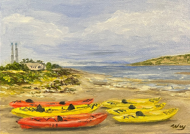 Kayaks At Moss Landing, California.