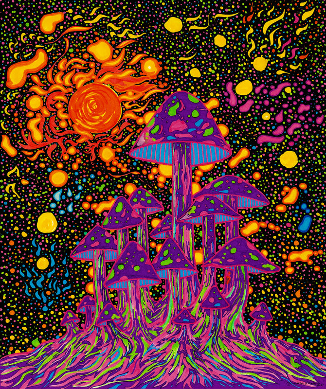 Purple Mushrooms in Space