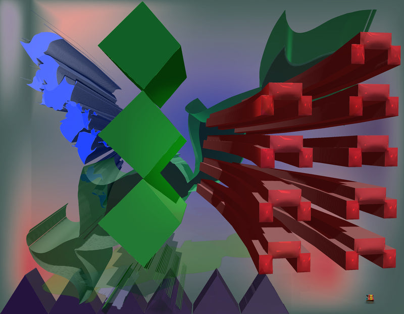 Dark Red, Blue, Green, And Blue (Four color theory series in 3D)