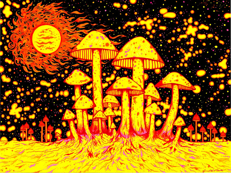 Mushrooms in Space (Yellow)
