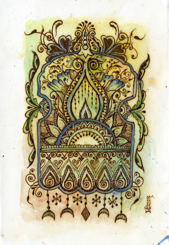 Green Star Hamsa