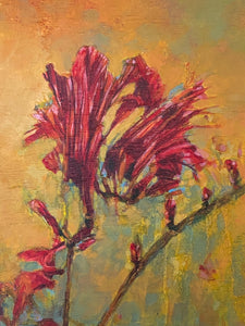 The passionate flaming flowers, each petal blood red dancing in the breeze