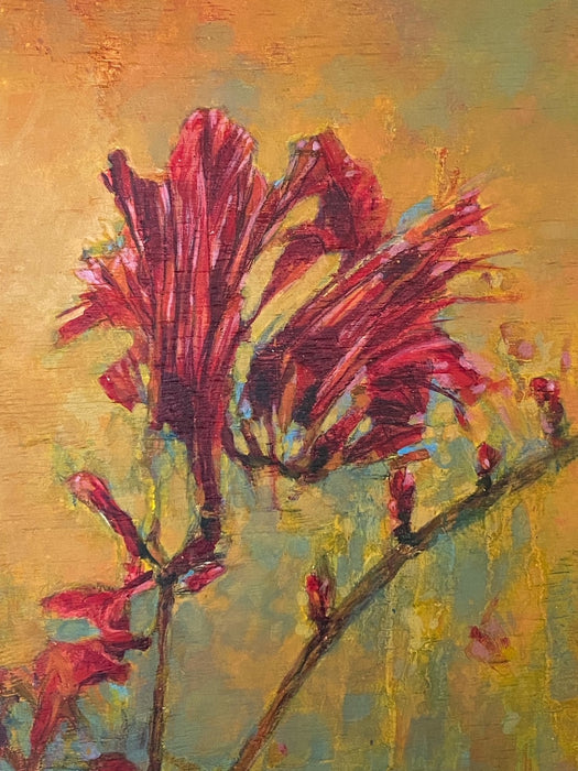 The passionate flaming flowers, each petal blood red dancing in the breeze