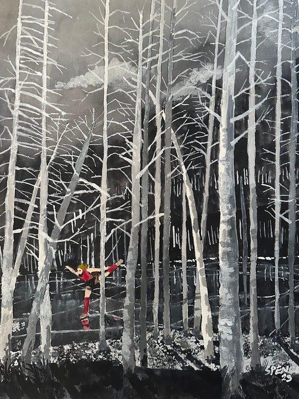 Skater on Winter Lake