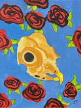 Load image into Gallery viewer, Owl skull and Roses
