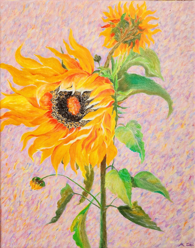 Sunflower In Wind