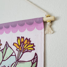 Load image into Gallery viewer, Purple Rose and Lotus Small Fabric Tapestry
