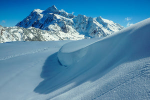 Snow in front of Mount Shuksan