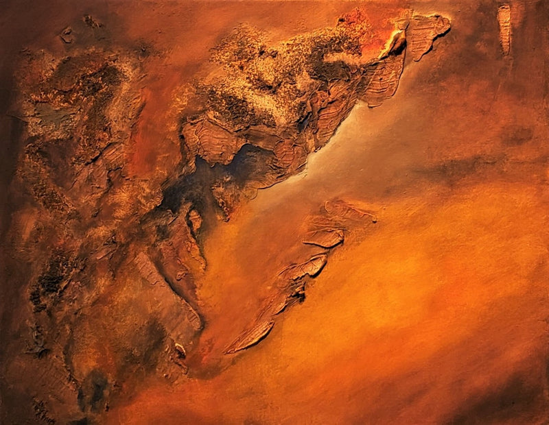 Textured Abstract in Orange