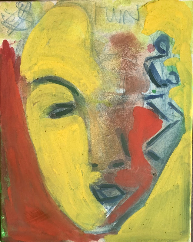Untitled (face, running figure)