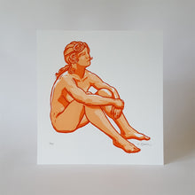 Load image into Gallery viewer, Orange Seated Figure
