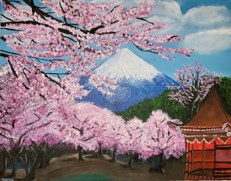 Cherry blossom Fuji mountain