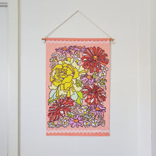 Load image into Gallery viewer, Yellow Rose Small Fabric Tapestry
