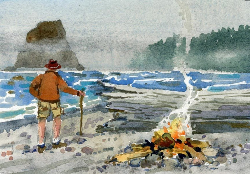 Foggy Beach Fire